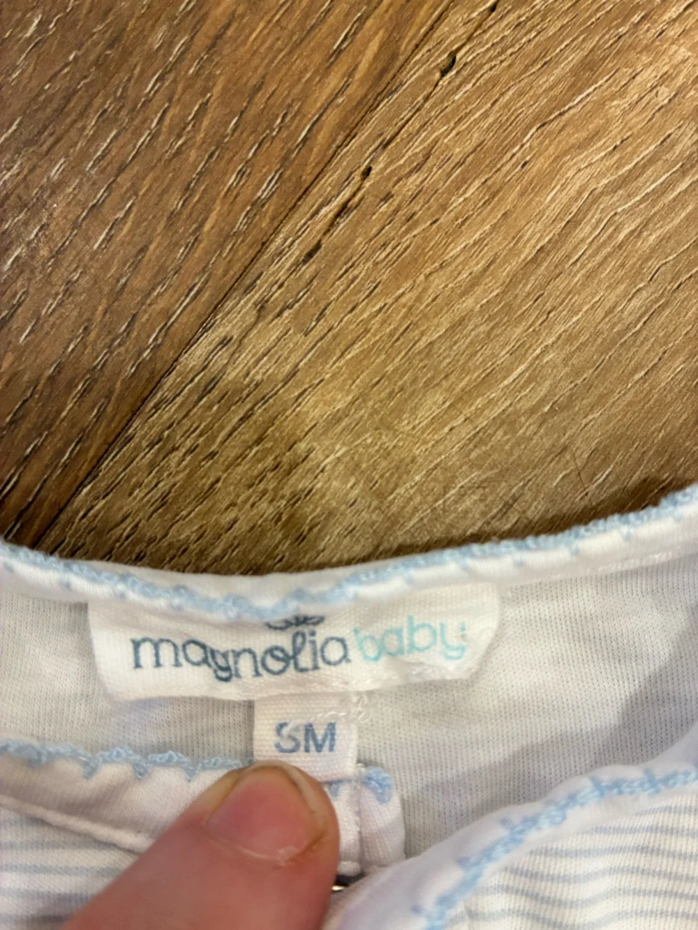 Magnolia Baby Blue Stripe Baby Sleeper Pima Cotton 3m
